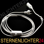 5 x 3m Zuleitung Kabel weiß E14 Fassung