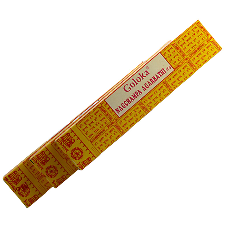 3er Set Räucherstäbchen Nag Champa Goloka Gold