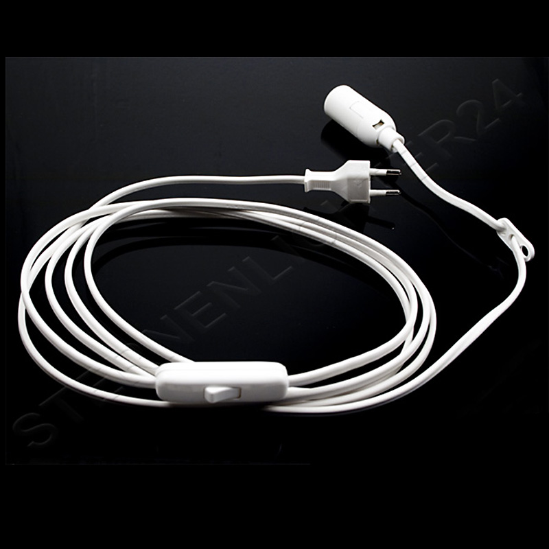 AKTION! 3m Zuleitung Kabel weiß E14 Fassung