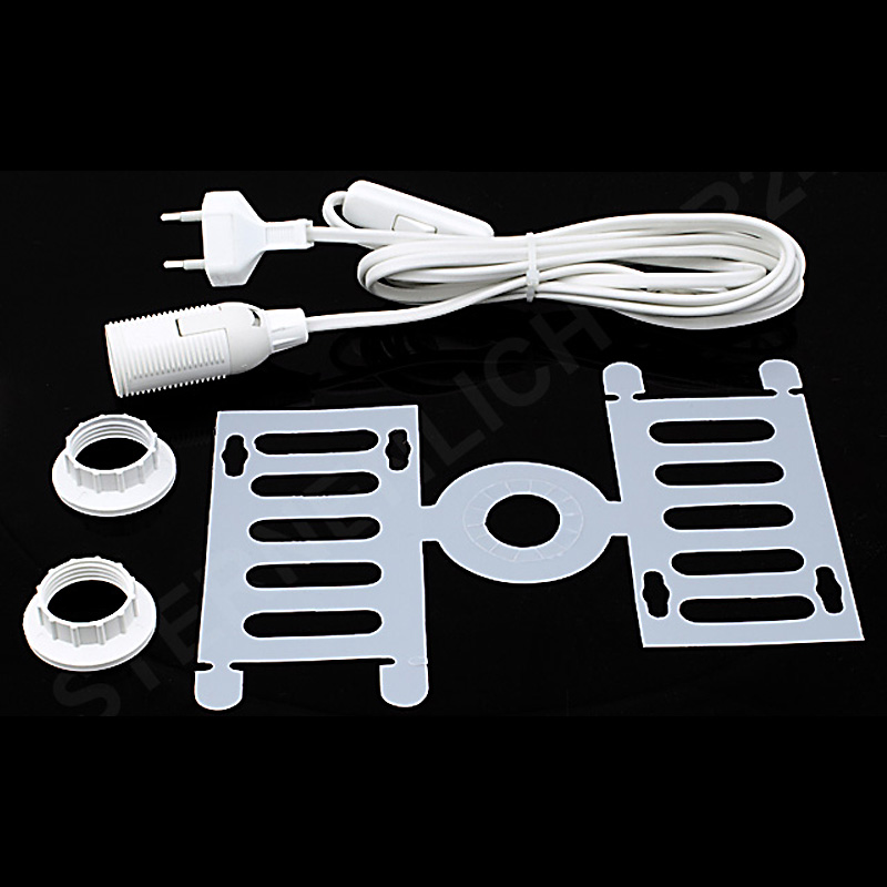 Kabel Set 3m Zuleitung weiß E14 Made in Germany! - Top Preis!!!